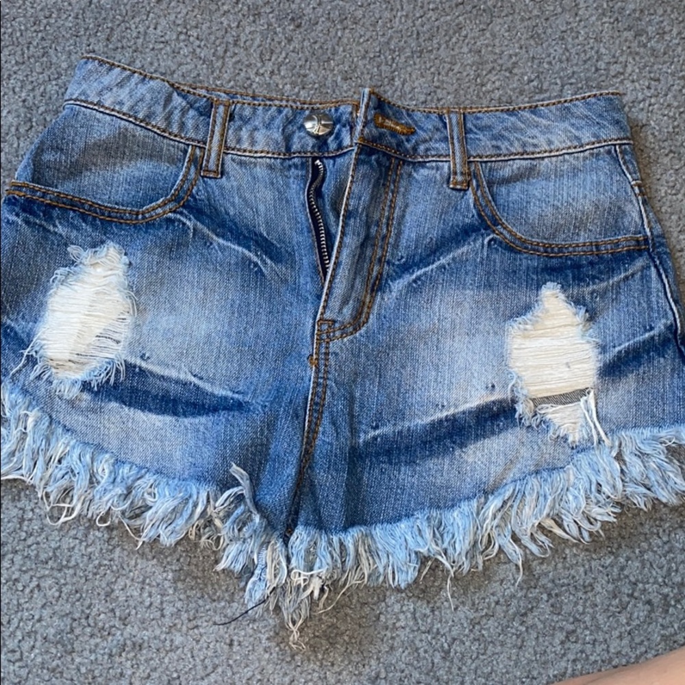 High rise ripped shorts!